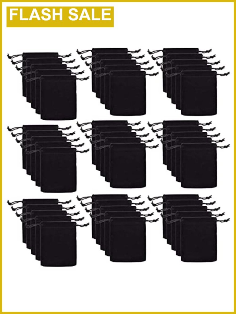 50 Velvet Drawstring Pouches Jewelry Gift Bags Black